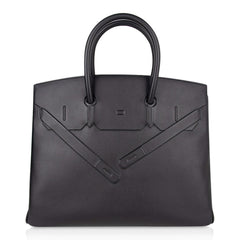 Shadow Birkin 35 Bag Limited Edition Black Swift Leather New