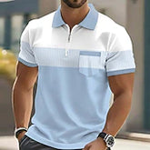 Gestreifte Herren-Poloshirts mit kurzen Ärmeln