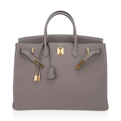 Birkin 40 Gris Asphalte Bag Gold Hardware Togo Leather