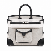 Birkin Cargo 25 Black Leather and Ecru Canvas Multi-Pocket Mini Bag