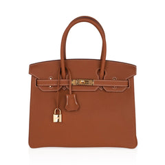 Birkin 30 Bag Gold Togo Leather Gold Hardware