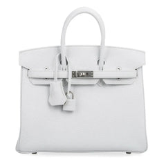 Birkin 25 Bag HSS White Clemence Trench Interior Brushed Palladium Hardware