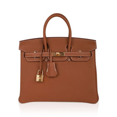 Birkin 25 Bag Gold Togo Leather with Gold Hardware