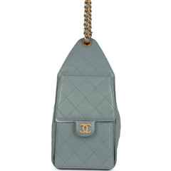 Chanel Small 25 Hobo Bag Green Caviar Antique Gold Hardware