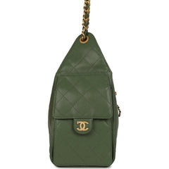 Chanel Small 25 Hobo Bag Khaki Caviar Antique Gold Hardware