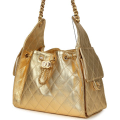 Chanel Small 25 Hobo Bag Metallic Gold Caviar Antique Gold Hardware
