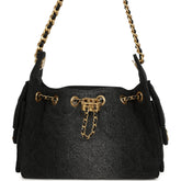 Chanel Mini 25 Hobo Bag Black Washed Denim Antique Gold Hardware