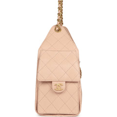 Chanel Small 25 Hobo Bag Light Pink Caviar Antique Gold Hardware