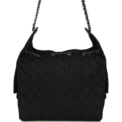 Chanel Medium 25 Hobo Bag Dark Denim Light Gold Hardware