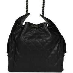 Chanel Medium 25 Hobo Bag Black Caviar Aged Ruthenium Hardware