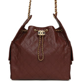 Chanel Medium 25 Hobo Bag Brown Caviar Antique Gold Hardware