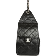 Chanel Small 25 Hobo Bag Black Shiny Aged Crumpled Calfskin Silver Hardware