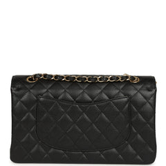 Chanel Medium Classic Double Flap Bag Black Caviar Gold Hardware