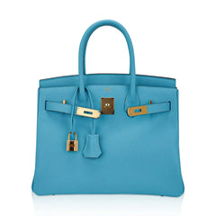 Birkin 30 Bag Blue du Nord Gold Hardware Epsom Leather