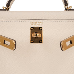 Mini Kelly 20 Bag Sellier Nata Epsom with Gold Hardware
