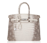 Birkin 35 Diamond Blanc Himalaya Matte Crocodile Limited Edition Bag