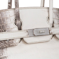 Birkin 30 Bag Diamond Himalaya Blanc Matte Niloticus Crocodile with 18k White Gold Hardware