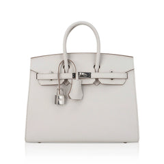 Birkin Sellier 25 Bag Gris Pale Epsom Leather with Palladium Hardware