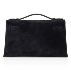 Kelly Pochette Black Doblis Suede Palladium