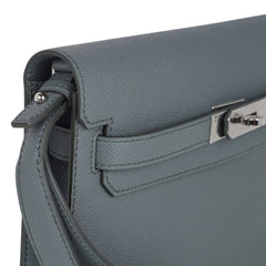 Kelly Depeches 25 Pouch Vert Amande Epsom Palladium Hardware New