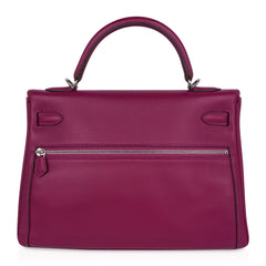 Limited Edition Kelly 32 Lakis Bag Tosca Swift Leather with Palladium Hardware