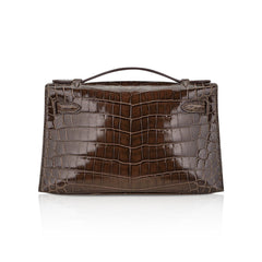 Kelly Pochette Clutch Gris Elephant Crocodile Bag
