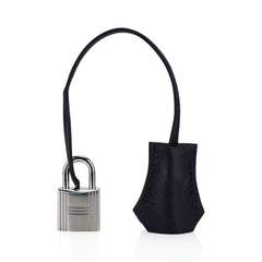 Kelly 25 Sellier Bag Quadrille Black & White Viking Toile Swift Leather with Palladium Hardware