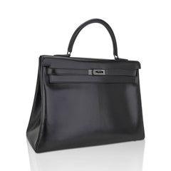 Limited Edition Kelly 32 Bag So Black Box Leather