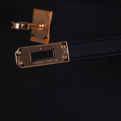 Kelly Pochette Bag Black Rose Gold Hardware Clutch