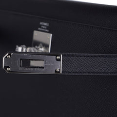 Kelly 28 Sellier Bag Black Epsom Leather with Palladium Hardware
