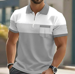 Gestreifte Herren-Poloshirts mit kurzen Ärmeln