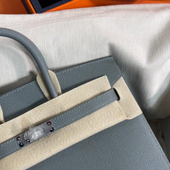 Birkin 25 Sellier 63 Vert Amande Epsom Silver Hardware