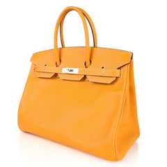 Birkin 35 Bag Yellow Jaune D’Or Candy Limited Edition Epsom Permabrass