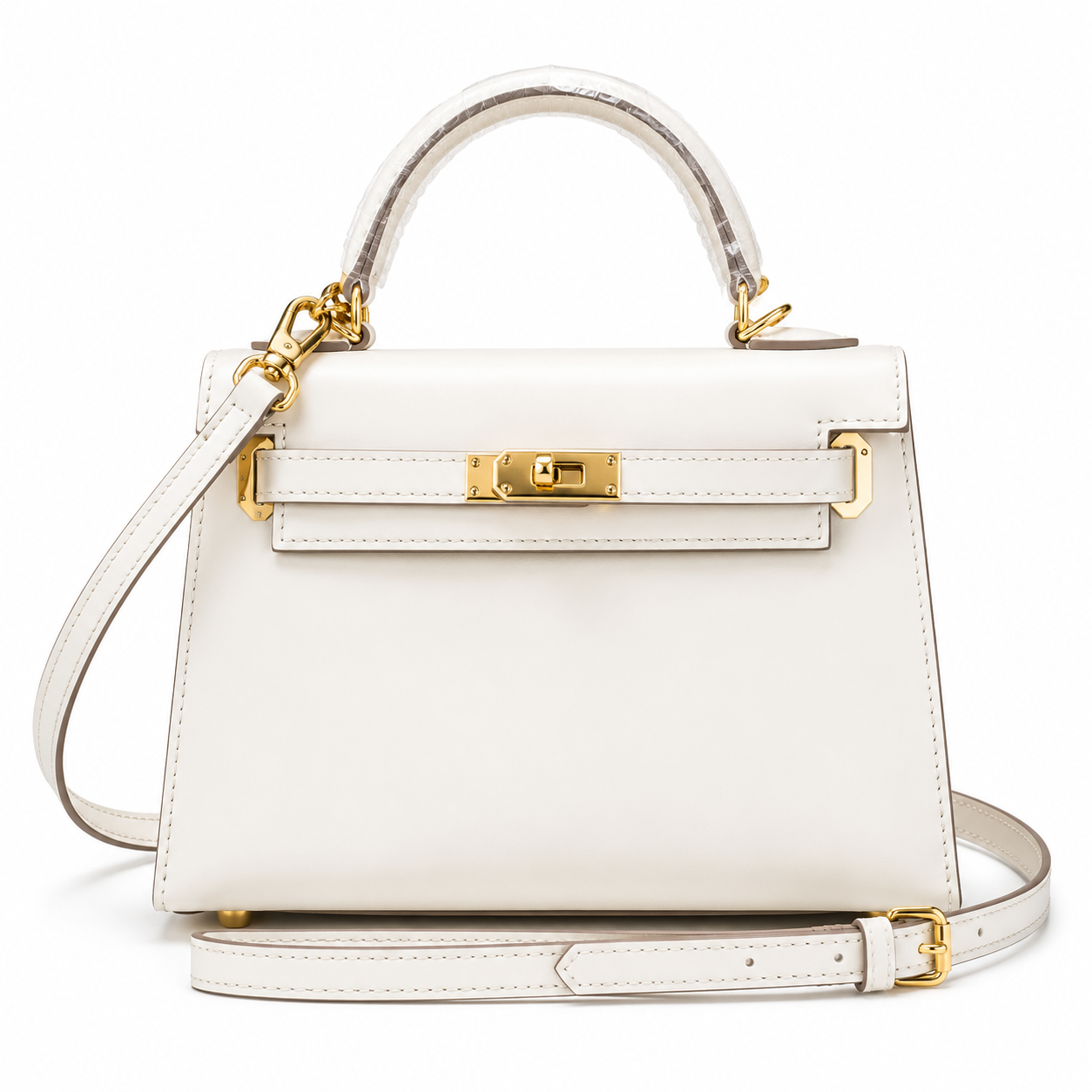Kelly Sellier 19cm & 22cm & 25cm Craie Box Calf Leather Gold Hardware & Palladium Hardware Women Handbag