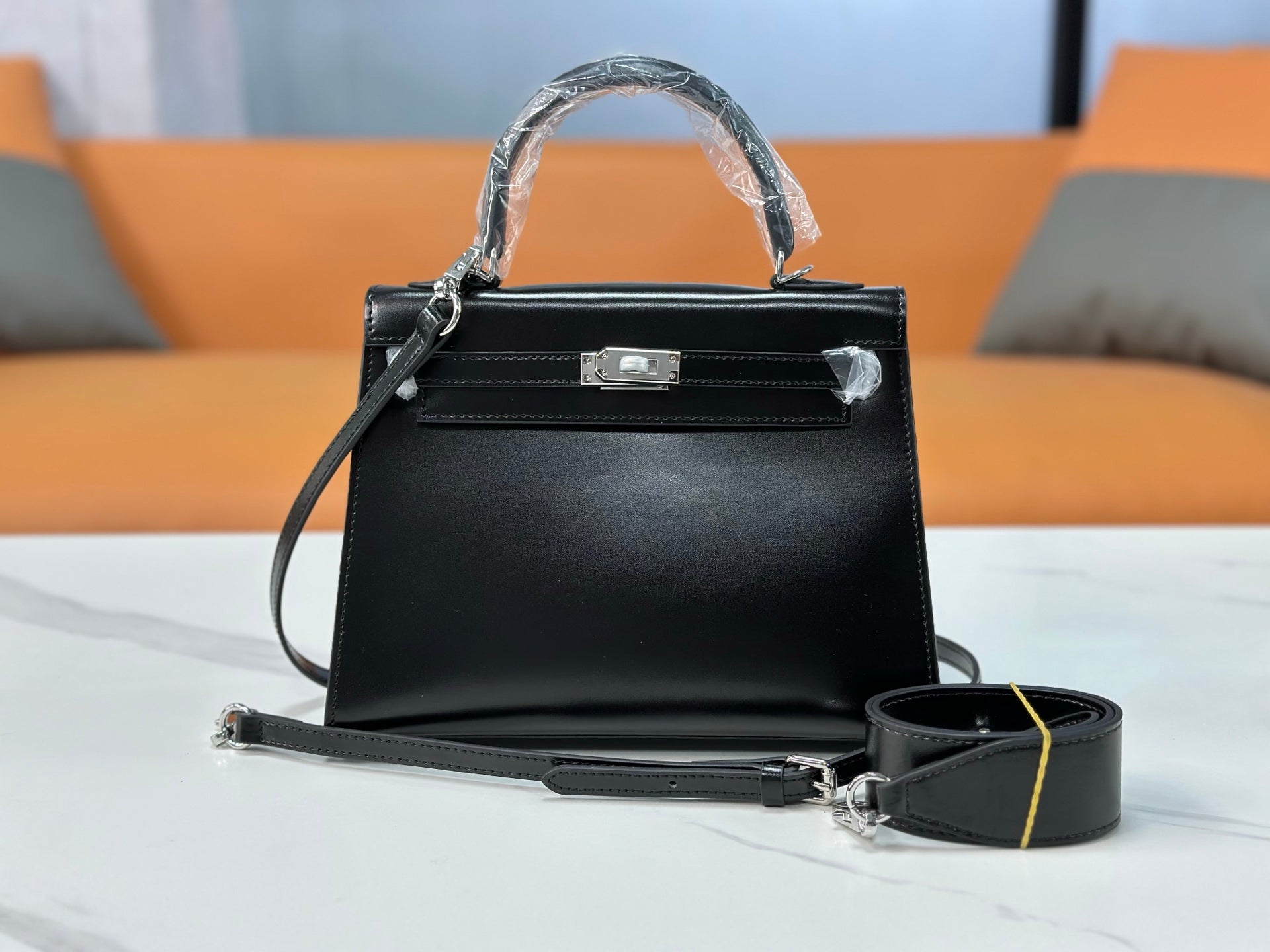 Kelly Sellier 19cm & 22cm & 25cm Noir Box Calf Leather Gold Hardware & Palladium Hardware Women Handbag