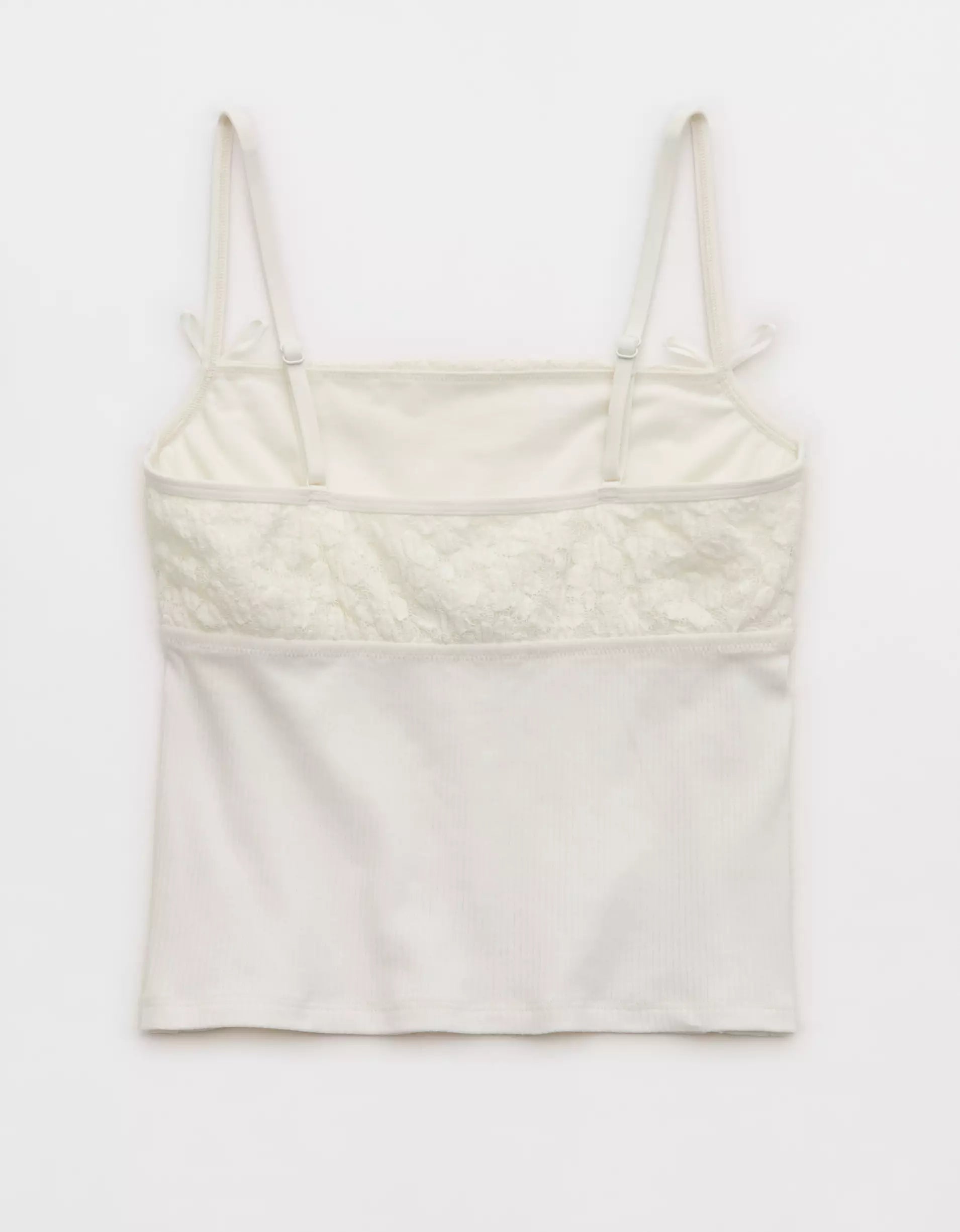 Baumwoll-Ripp-Tanktop mit Spitze für Festivals