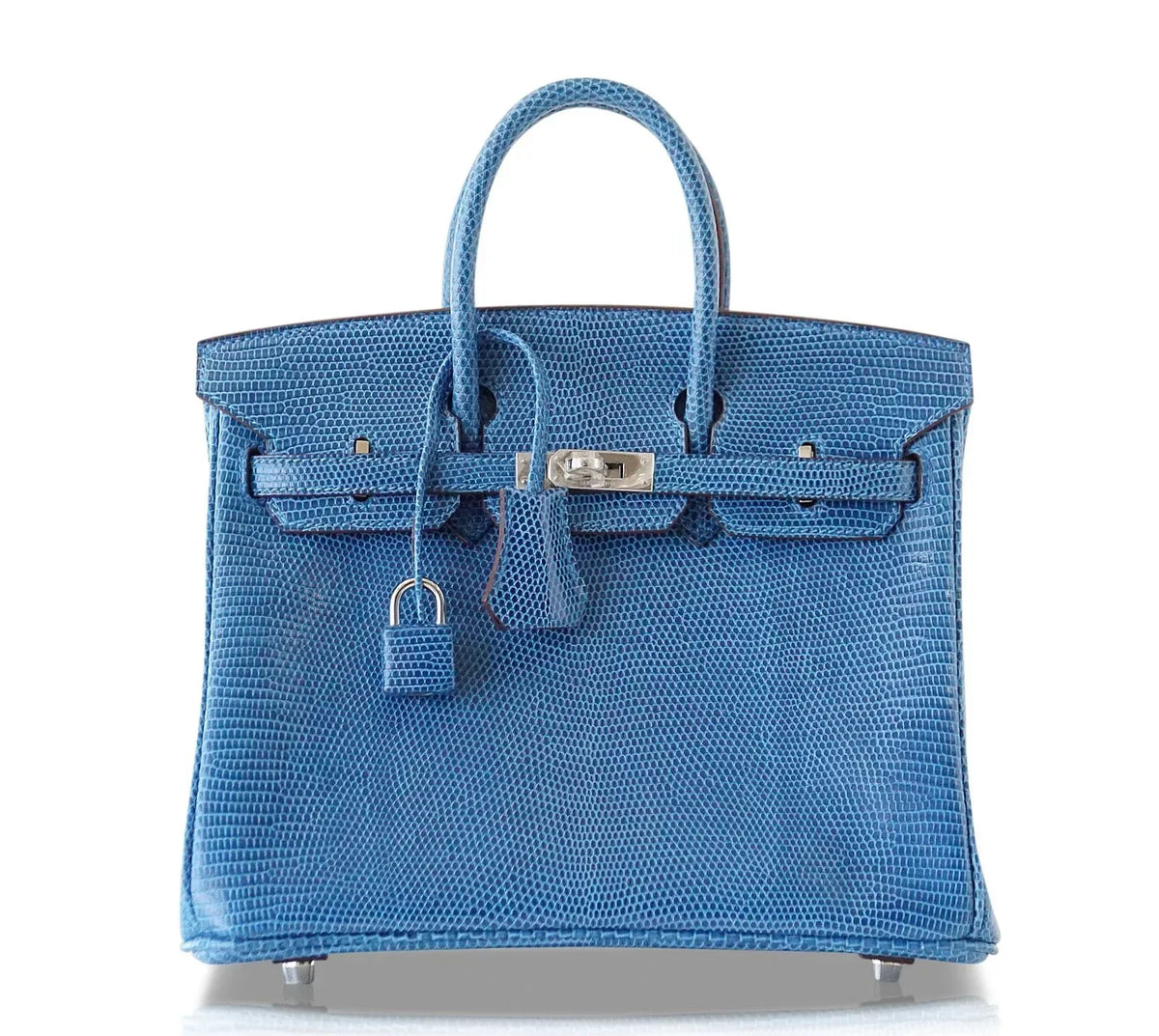 Birkin 25 Bag Mykonos Very Rare Lizard Palladium Hardware