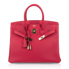 Birkin 35 Bag Vermillion Togo Leather with Gold Hardware