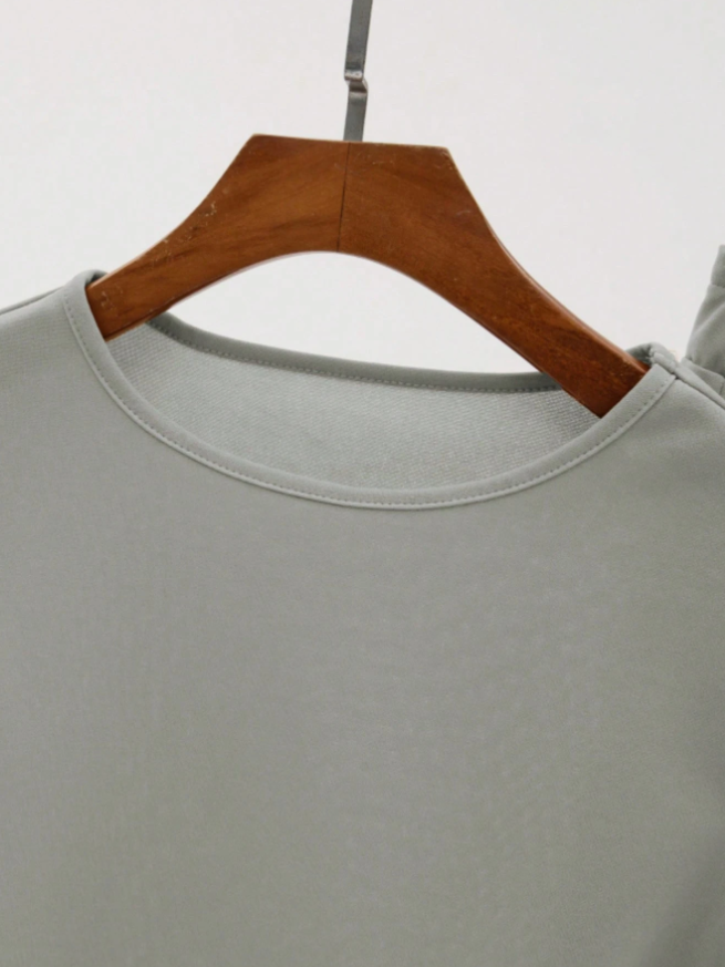 Damen-Freizeitsportset – T-Shirt mit kurzen Ärmeln und 7/8-lange Hose, elegant für den Sommer