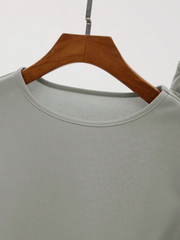 Damen-Freizeitsportset – T-Shirt mit kurzen Ärmeln und 7/8-lange Hose, elegant für den Sommer