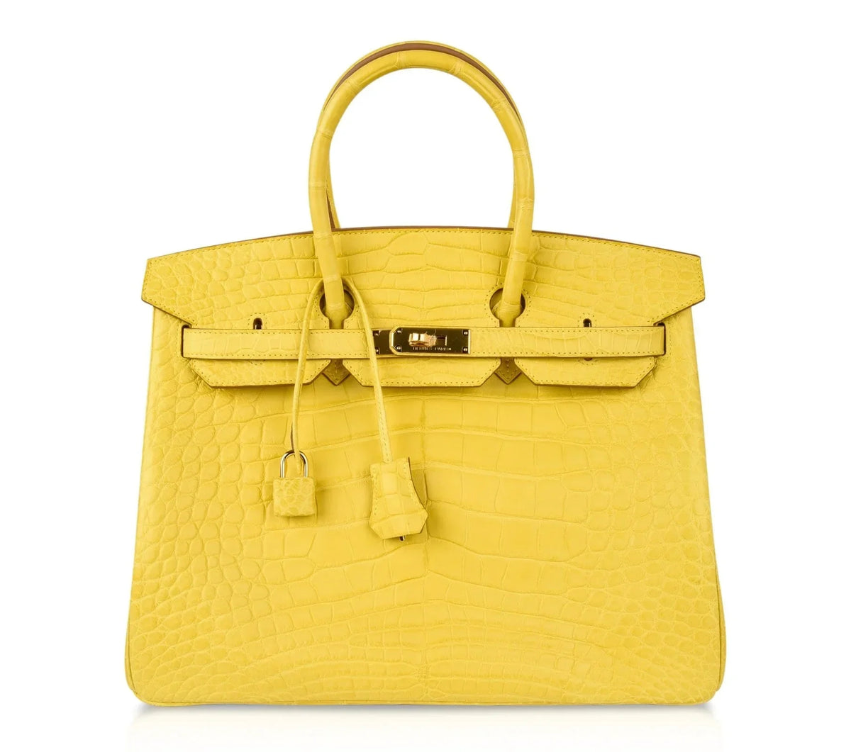 Birkin 35 Bag Matte Alligator Mimosa Gold Hardware Crazy Fabulous