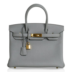 Birkin 30 Bag Gris Mouette Gold Hardware Togo Leather