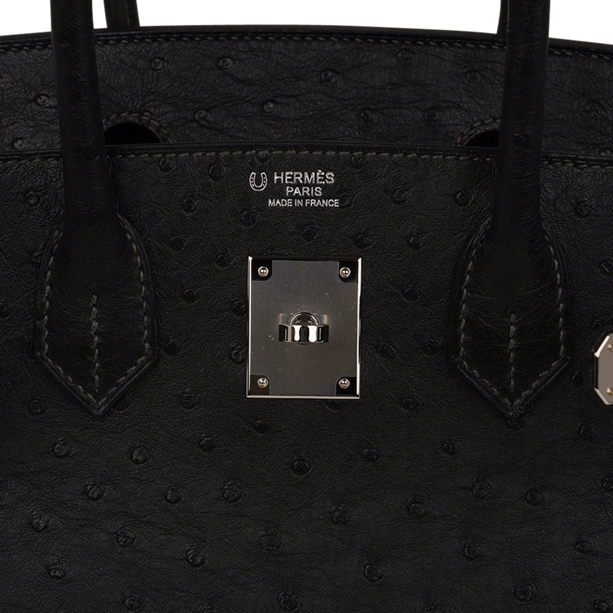 Birkin HSS 30 Bag Black (Noir ) Ostrich Palladium Hardware