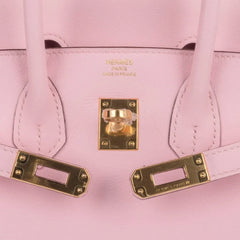 Birkin 25 Bag Rose Sakura Swift Gold Hardware Rare