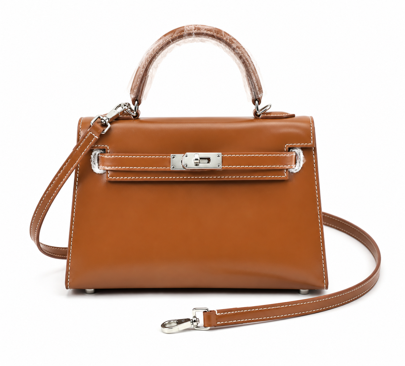 Kelly Sellier 19cm & 22cm & 25cm Gold Box Calf Leather Gold Hardware & Palladium Hardware Women Handbag
