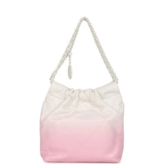 Chanel Mini 22 Bag Pink and White Ombre Calfskin Lacquered Metal Hardware