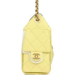 Chanel Mini 25 Hobo Bag Light Yellow Caviar Antique Gold Hardware