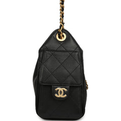 Chanel Mini 25 Hobo Bag Black Caviar Antique Gold Hardware