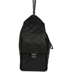 Chanel Medium 25 Hobo Bag Black Caviar Aged Ruthenium Hardware