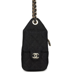Chanel Mini 25 Hobo Bag Dark Blue Denim Light Gold Hardware